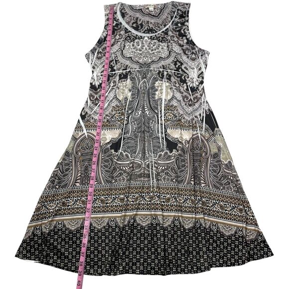 World Unity Women's Midi Dress Large Paisley Sleeveless Rhinestone Embellished - Picture 8 of 10